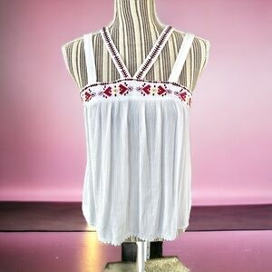 BLUE Rain ladies top, size S, rayon, embroidered, excellent used condition